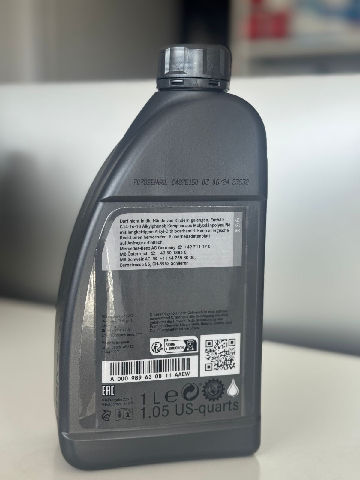 Mercedes Benz genuine Engine Oil | SAE 5W-40 | MB 229.5